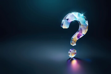 Wall Mural - digital 3d question mark on dark blue background - generative ai