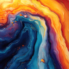 Fototapete - Abstract image with colored shapes reminiscent of galaxies. Dynamic composition