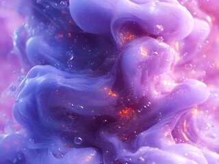 Poster - Shimmering abstract liquid flow with transitions from blue to pink and purple