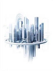 Poster - ai cities, digital networks, seamless integration, futuristic infrastructure