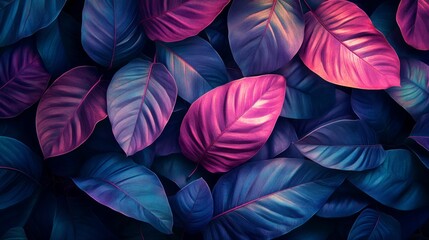 Wall Mural - A close up of a leafy plant with purple and blue leaves