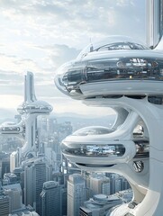 Poster - ai city, advanced technology, futuristic infrastructure, holographic displays