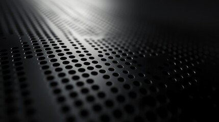 Poster - Close-up of a textured black surface with perforations, creating a sleek, modern aesthetic.