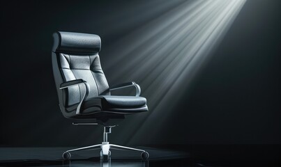 Black leather office chair 