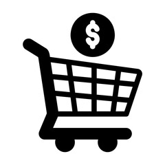 Wall Mural - shopping cart Solid icon