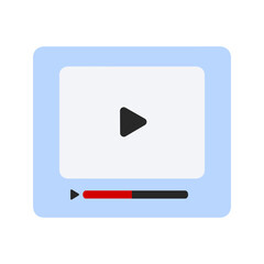 Video player icon. Media, digital device, technology concepts. Flat vector design isolated illustration.