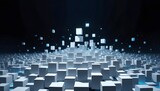 abstract background with white cubes
