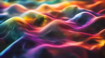 Wall Mural - Colorful Holographic Abstract 3D Shapes in Fluid Motion - Futuristic Design Elements for Creative Projects