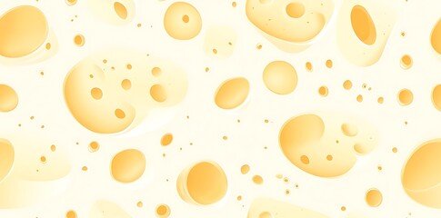 A seamless background of cheese with holes