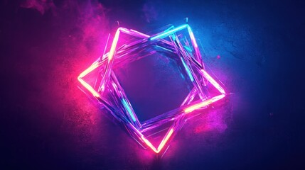 Leinwandbilder - Abstract Neon Light Artwork on a Dark Background