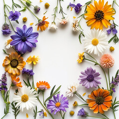 frame with flowers