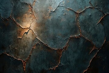 Sticker - Cracked Dark Surface with Gold Veins