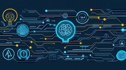 Poster - Green AI-powered technology with globe and energy symbols, representing transformative digital initiatives for a sustainable global economy.