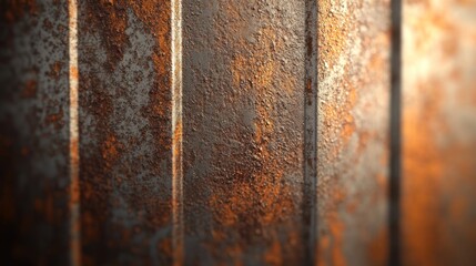 Poster - A close-up of rusted metal surface with texture and color variations.