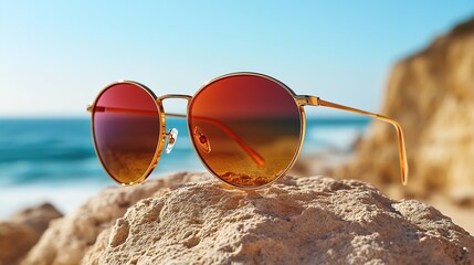 Sunglasses on a Beach Rock