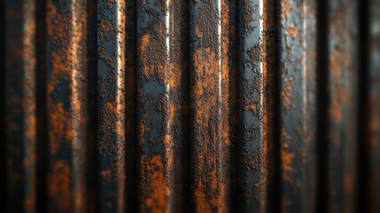 Poster - Close-up of weathered metal surface with rust and texture.