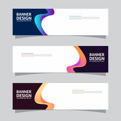 Wall Mural - Vector set of landscape banner background design concept. Colorful background business layout template