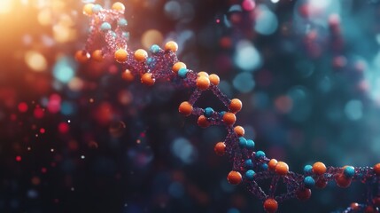 Poster - A colorful representation of a DNA double helix, illustrating genetic structure and complexity.