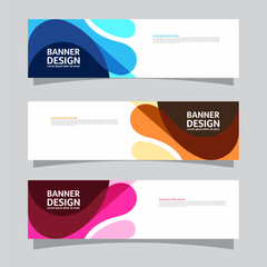 Wall Mural - Vector set of landscape banner background design concept. Colorful background business layout template
