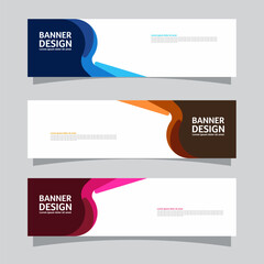 Wall Mural - Vector set of landscape banner background design concept. Colorful background business layout template