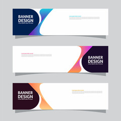 Wall Mural - Vector set of landscape banner background design concept. Colorful background business layout template