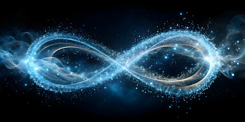 Poster - mystical infinity: a mesmerizing, abstract illustration depicts an ethereal infinity symbol, crafted