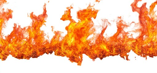 Poster - Orange fire flames and sparks on transparent background. For use in light illustrations.