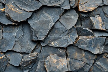 Poster - A close-up view of a rock face with a dark gray and brown color scheme.