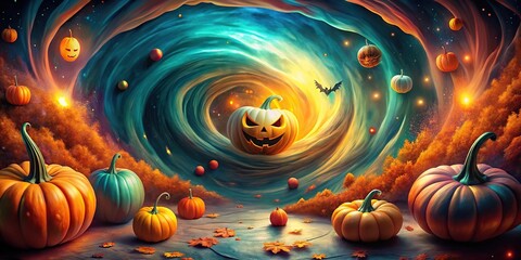 Wall Mural - magical halloween background with swirling vortex