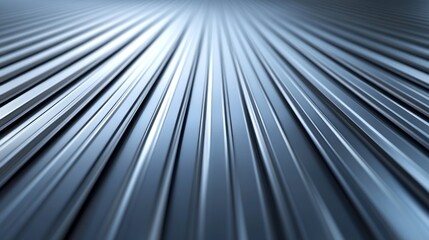 Poster - A close-up view of metallic surface with parallel lines, emphasizing texture and depth.