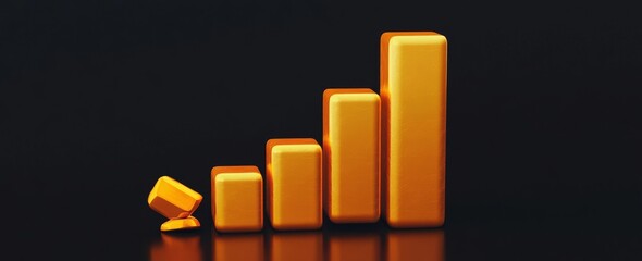 Sticker - Gold bars indicate a significant spike in market performance.