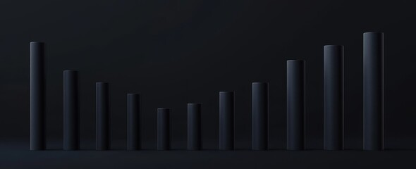 Poster - A bold charcoal bar graph illustrates a significant spike in market performance.