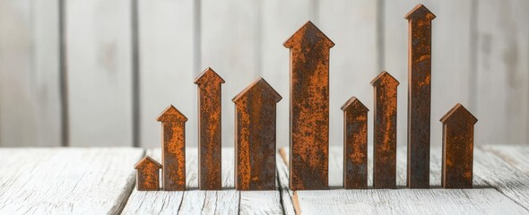 Poster - With bold rust bars, this bar graph shows a significant spike in market performance.
