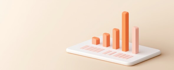 Poster - A peach bar graph illustrates a spike in market performance.