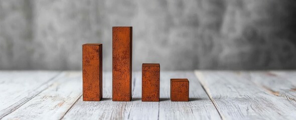 Poster - An illustration of a significantly spiked market performance with bold rust bars.