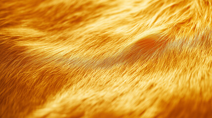 vibrant orange fur texture, close-up of soft and shiny animal pelts, natural warm tones, high-resolu