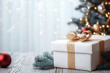 Wall Mural - Empty of Christmas on Background. Blank Christmas. Gifts. Product Mockup. Copy space.Empty of Christmas on Background. Blank Christmas. Gifts. Product Mockup. Copy space.