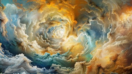 Poster - Vivid Swirls of Colorful Abstract Sky Clouds