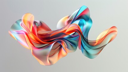 Wall Mural - Colorful Abstract Flowing Fabric with Smooth Waves