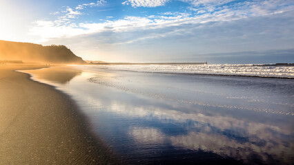 Sunset at los Quebrantos beach in San Juan de la Arena. Asturias