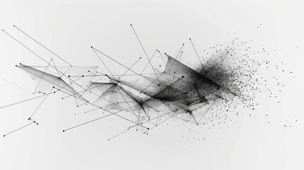 Poster - Abstract Geometric Lines and Dots on White Background