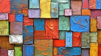 Poster - Colorful Abstract Wooden Blocks Texture Background