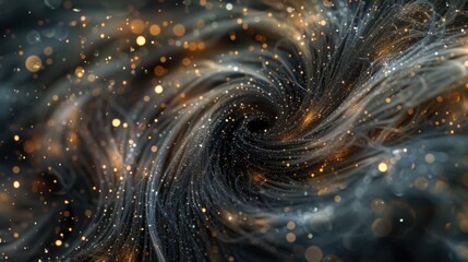 Canvas Print - Abstract Swirl of Glittering Particles and Light