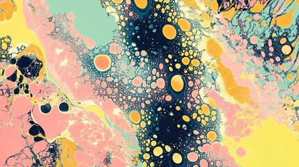 Poster - An abstract pattern featuring vibrant colors, circular shapes, and fluid designs that evoke creativity and modern artistry.