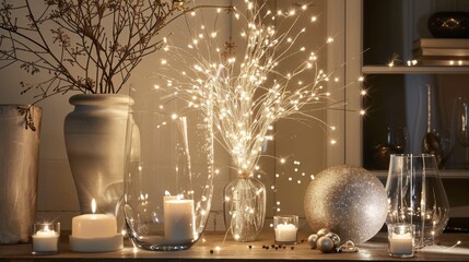 Canvas Print - Cozy and Elegant Decorative Centerpiece with Lights