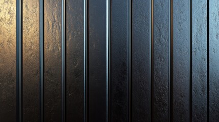 Poster - A textured wall with vertical panels, showcasing a gradient of dark colors.