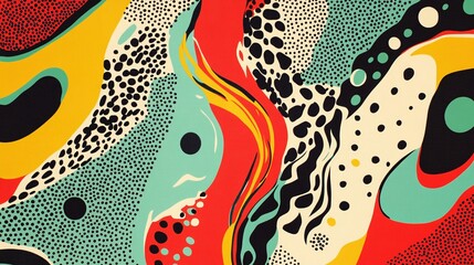Poster - Abstract colorful background with vibrant shapes and patterns, ideal for artistic projects and creative designs.