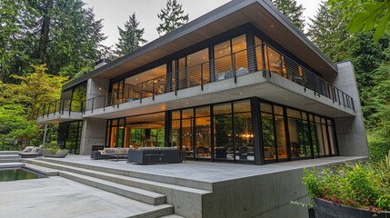 Modern High-End Home Surrounded by Nature