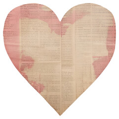 Wall Mural - PNG Heart shape newspaper ripped paper symbol love heart symbol home decor.