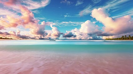 Aufkleber - The ocean is calm and the waves are small.